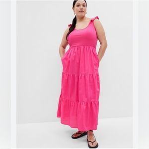 NWT Gap Mixed Fabric Flutter Sleeve Maxi Dress